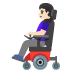 👩🏻‍🦼 woman in motorized wheelchair: light skin tone display on Google